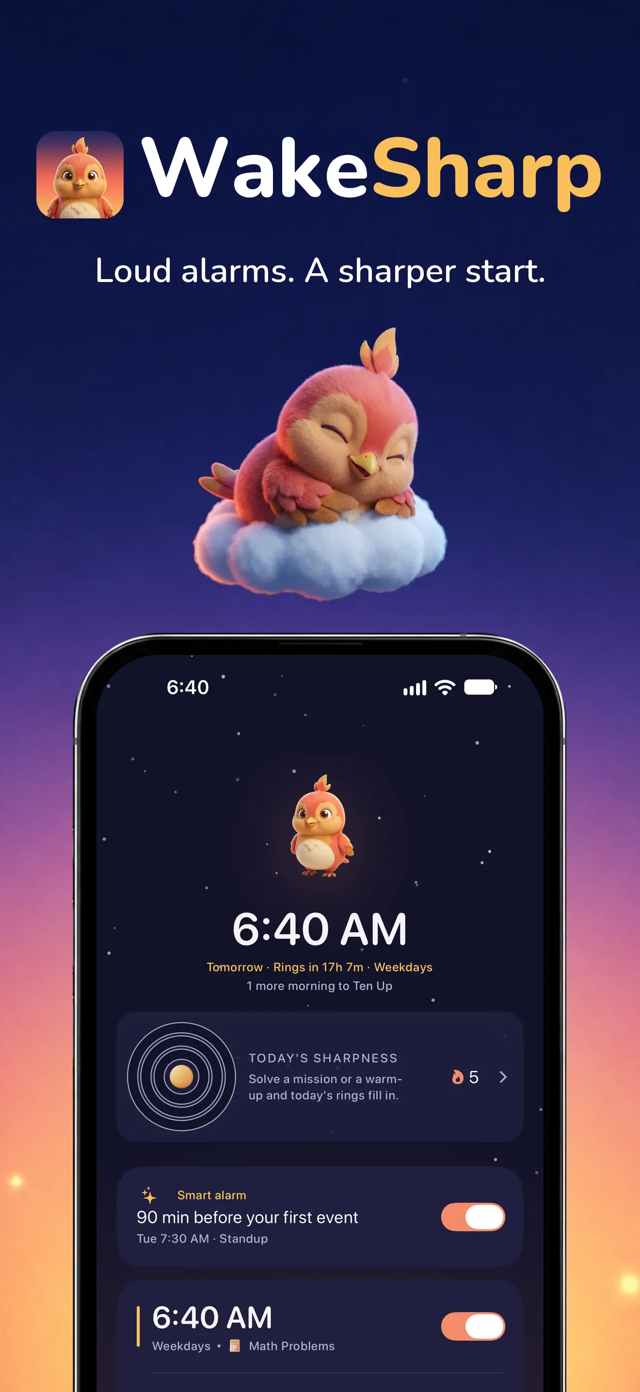 iPhone: Your next alarm and morning overview