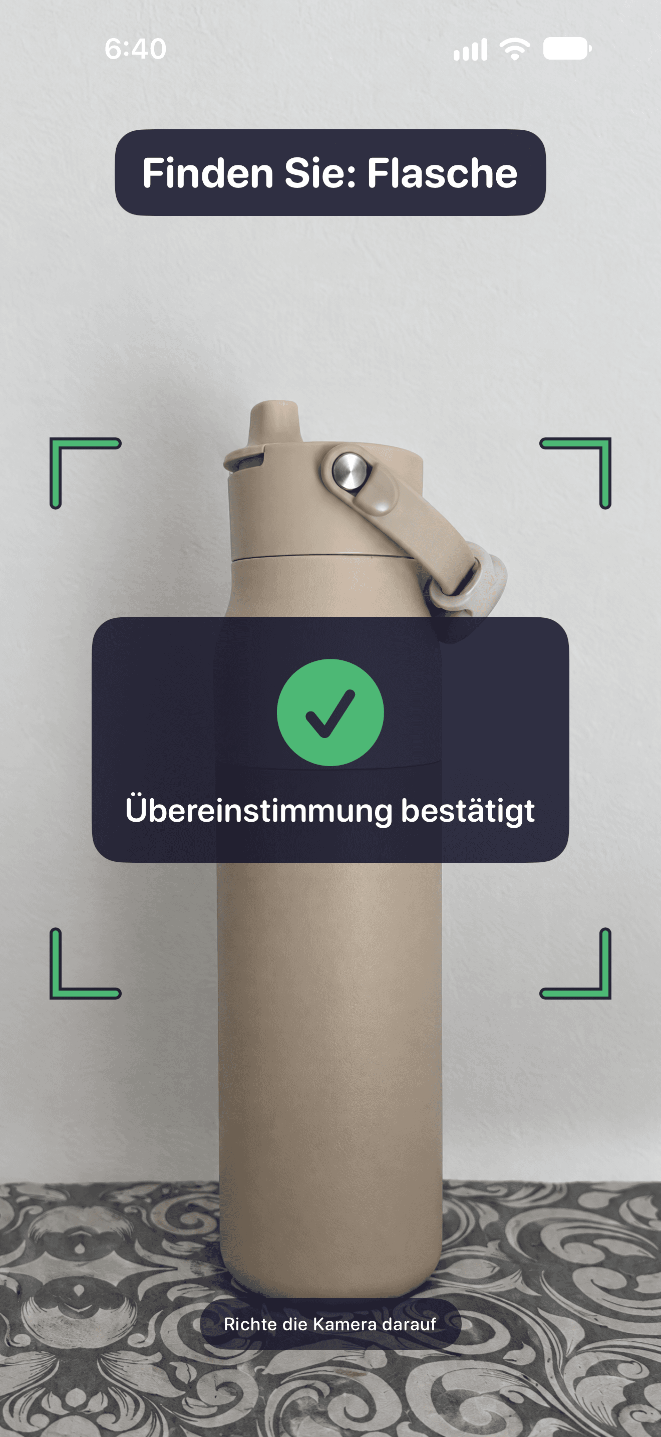 Objekterkennung mit grüner Bestätigung