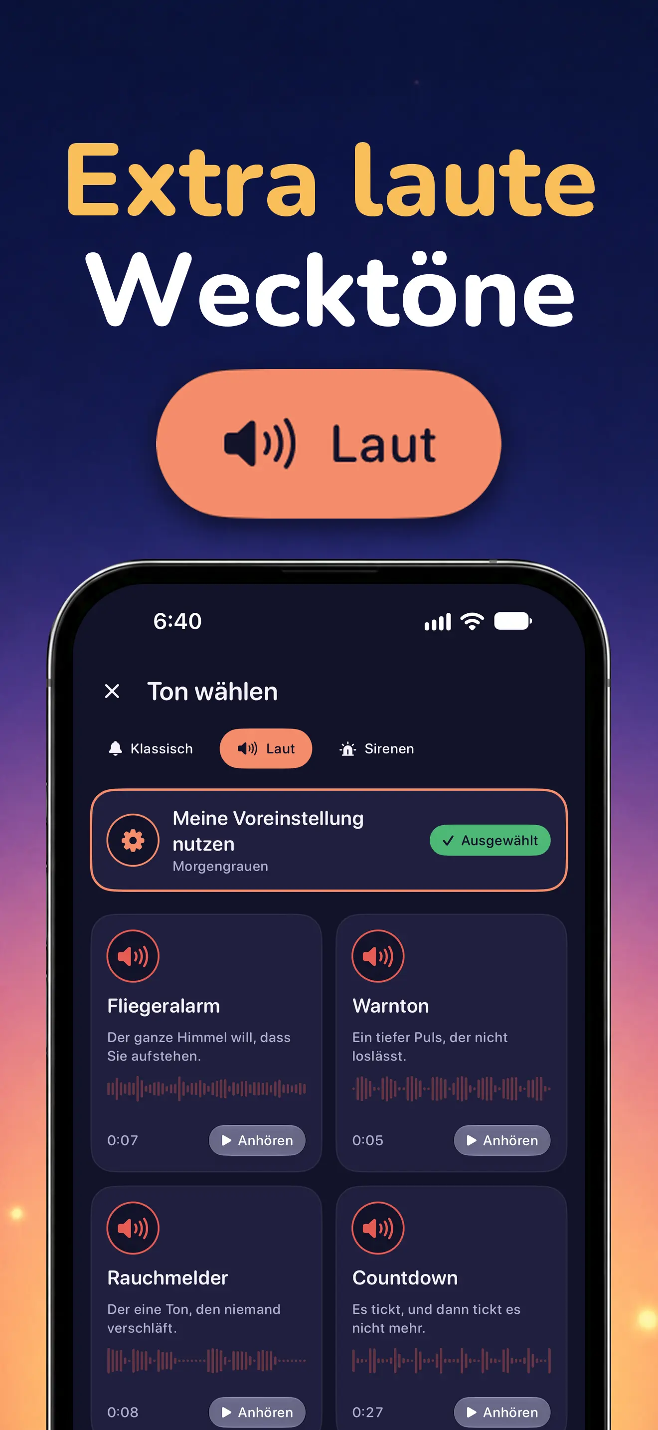 iPhone: Die Kategorie Laut und ihre Töne