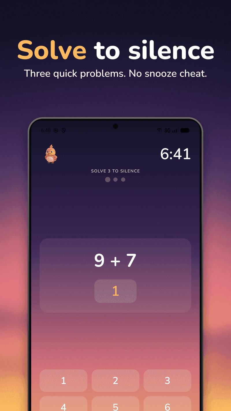 WakeSharp on Android: The math mission that silences the alarm