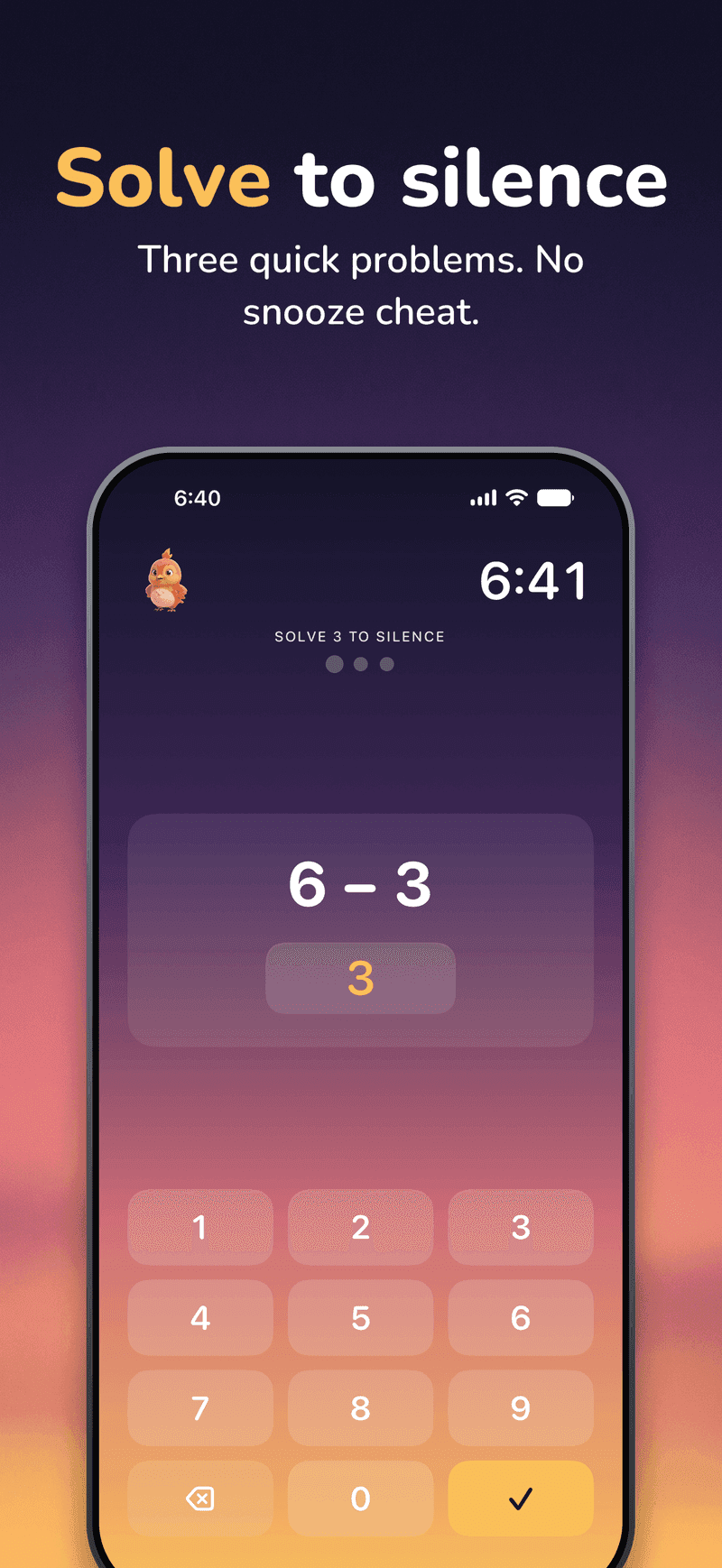 WakeSharp on iPhone: The math mission that silences the alarm