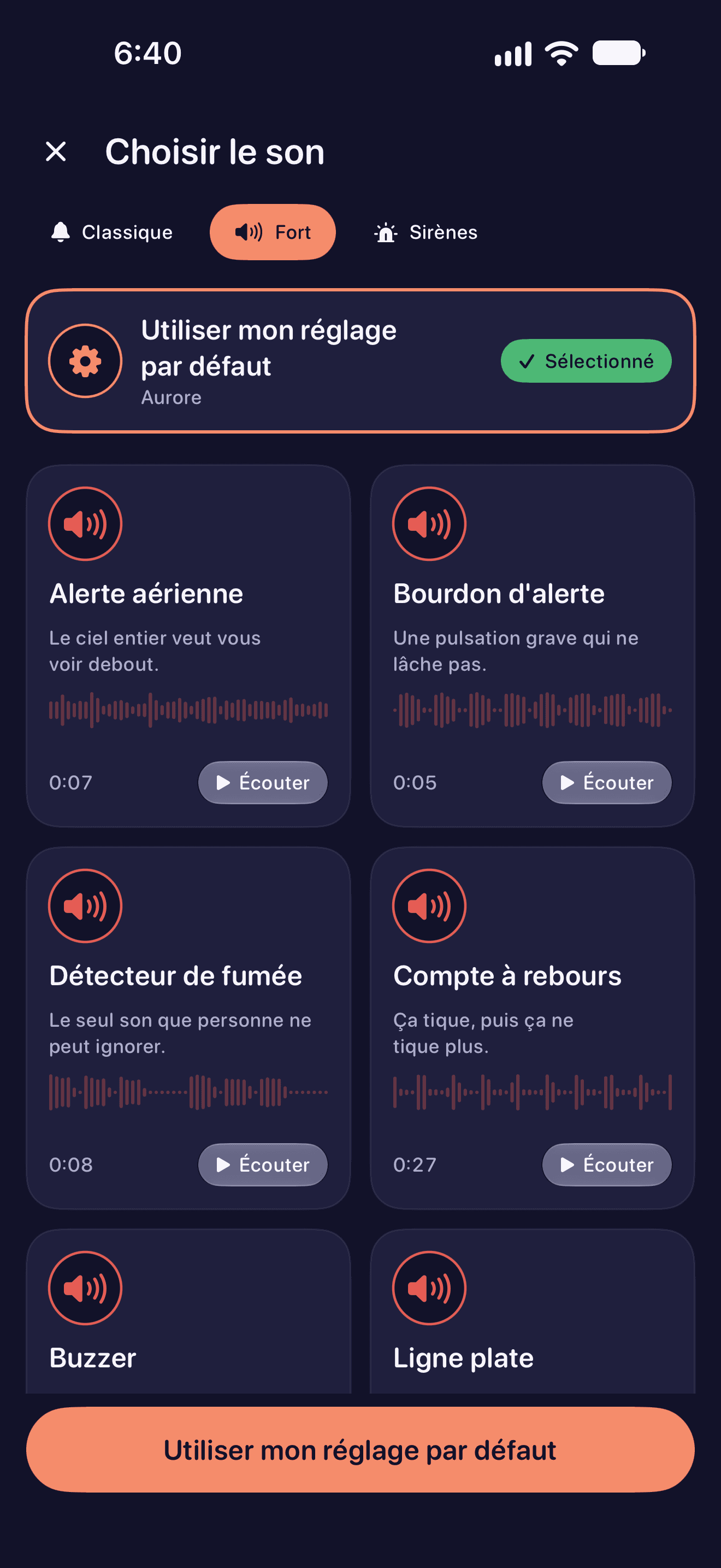 La catégorie Forte et ses sons