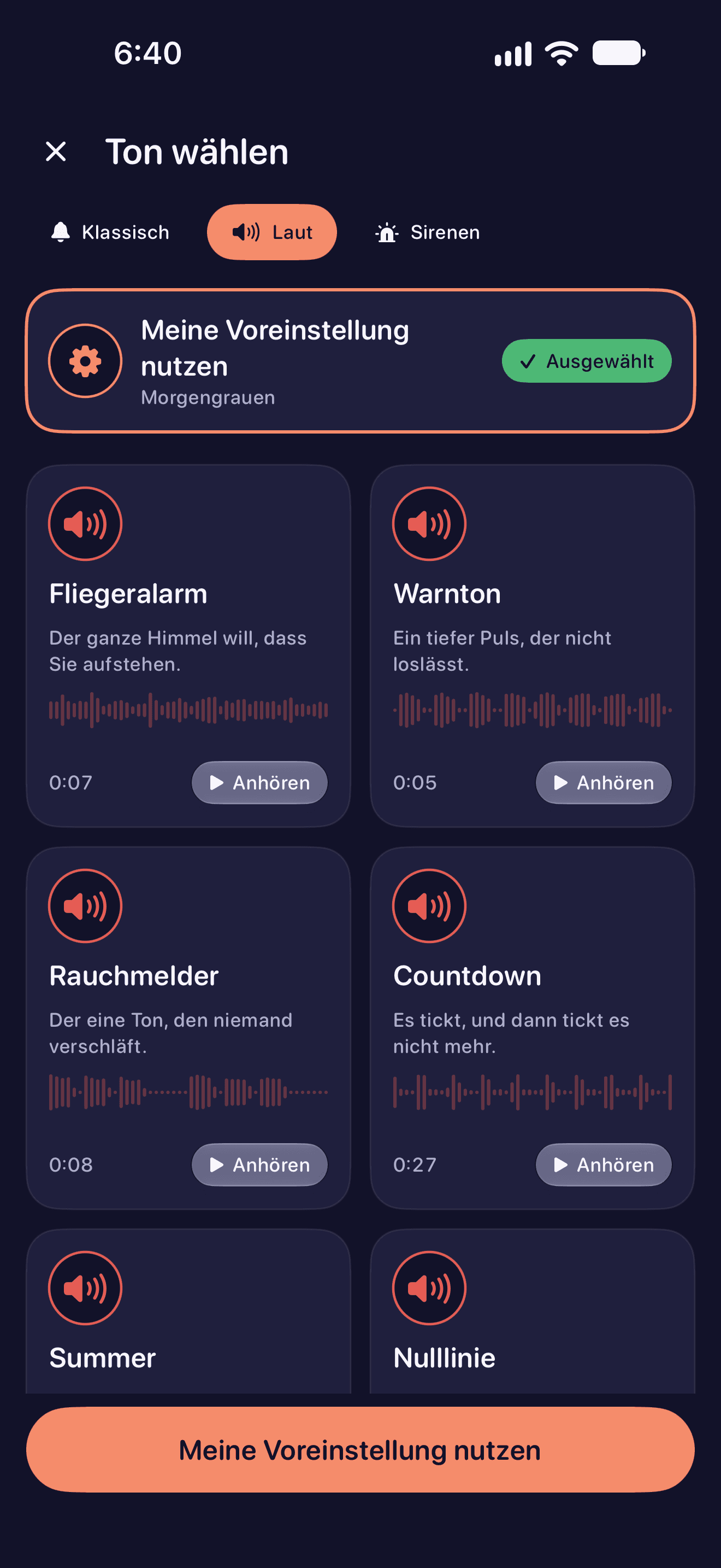 Die Kategorie Laut und ihre Töne