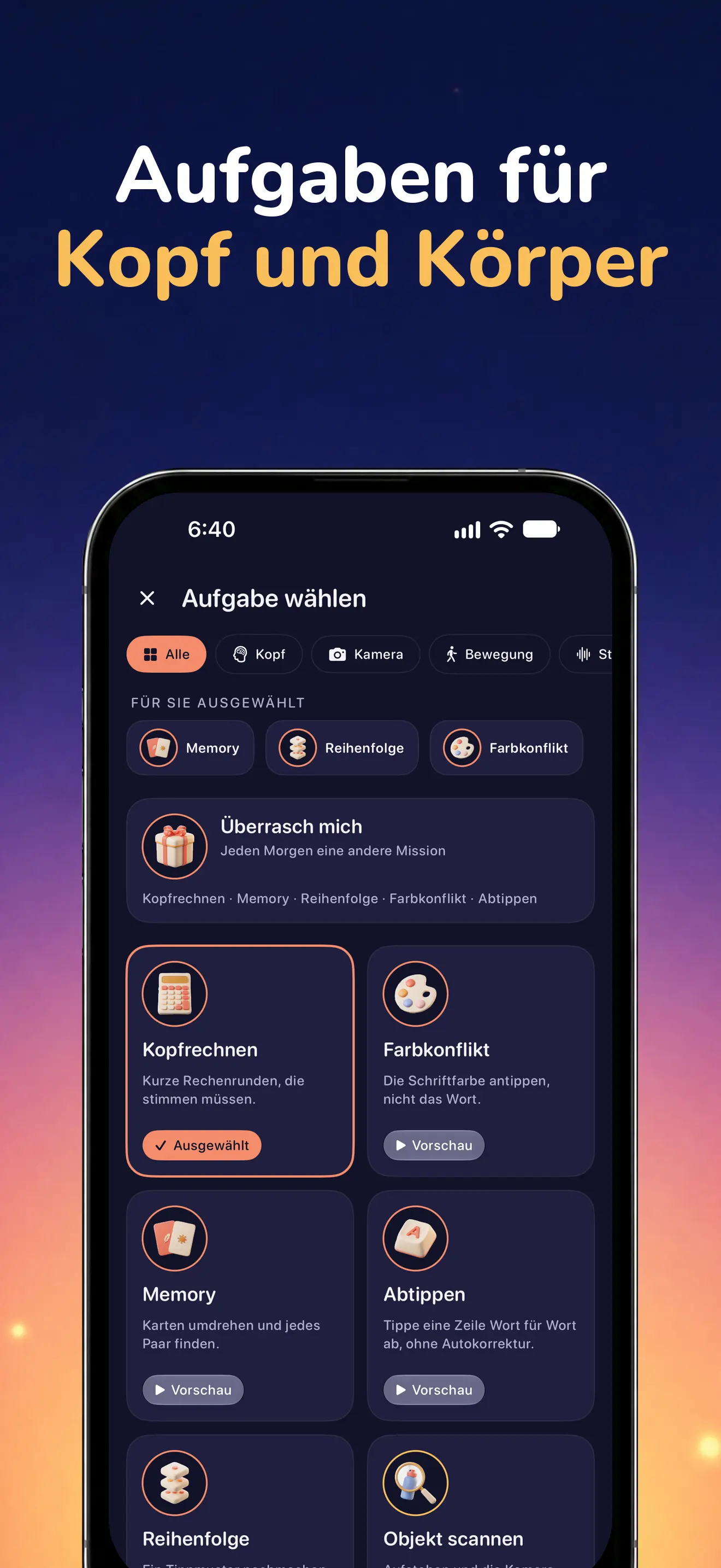 iPhone: Verfügbare Weckmissionen