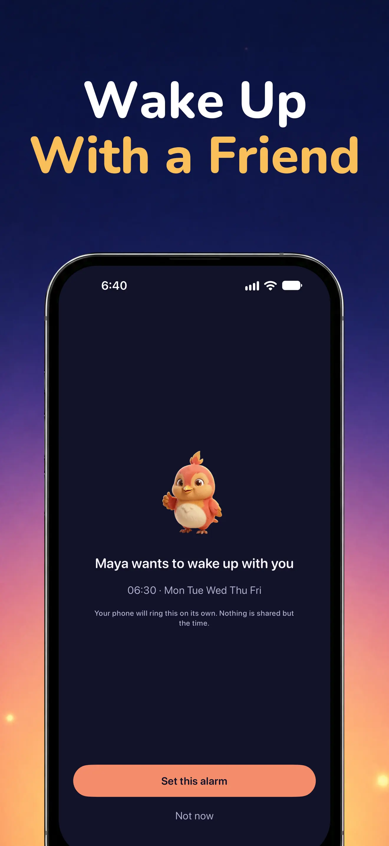 iPhone: A shared alarm for waking with a friend