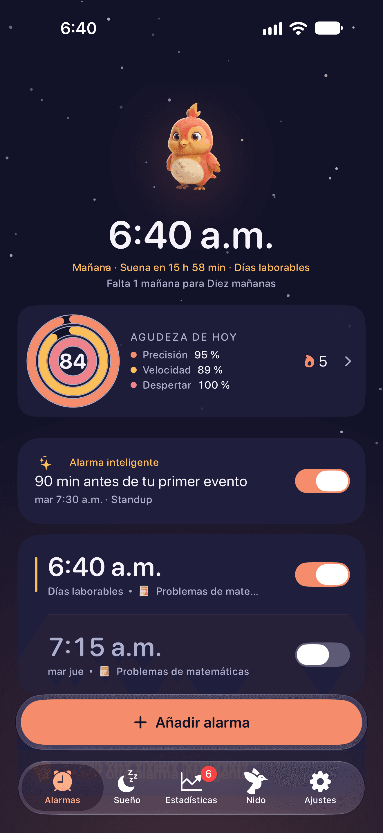 La puntuación diaria de agudeza