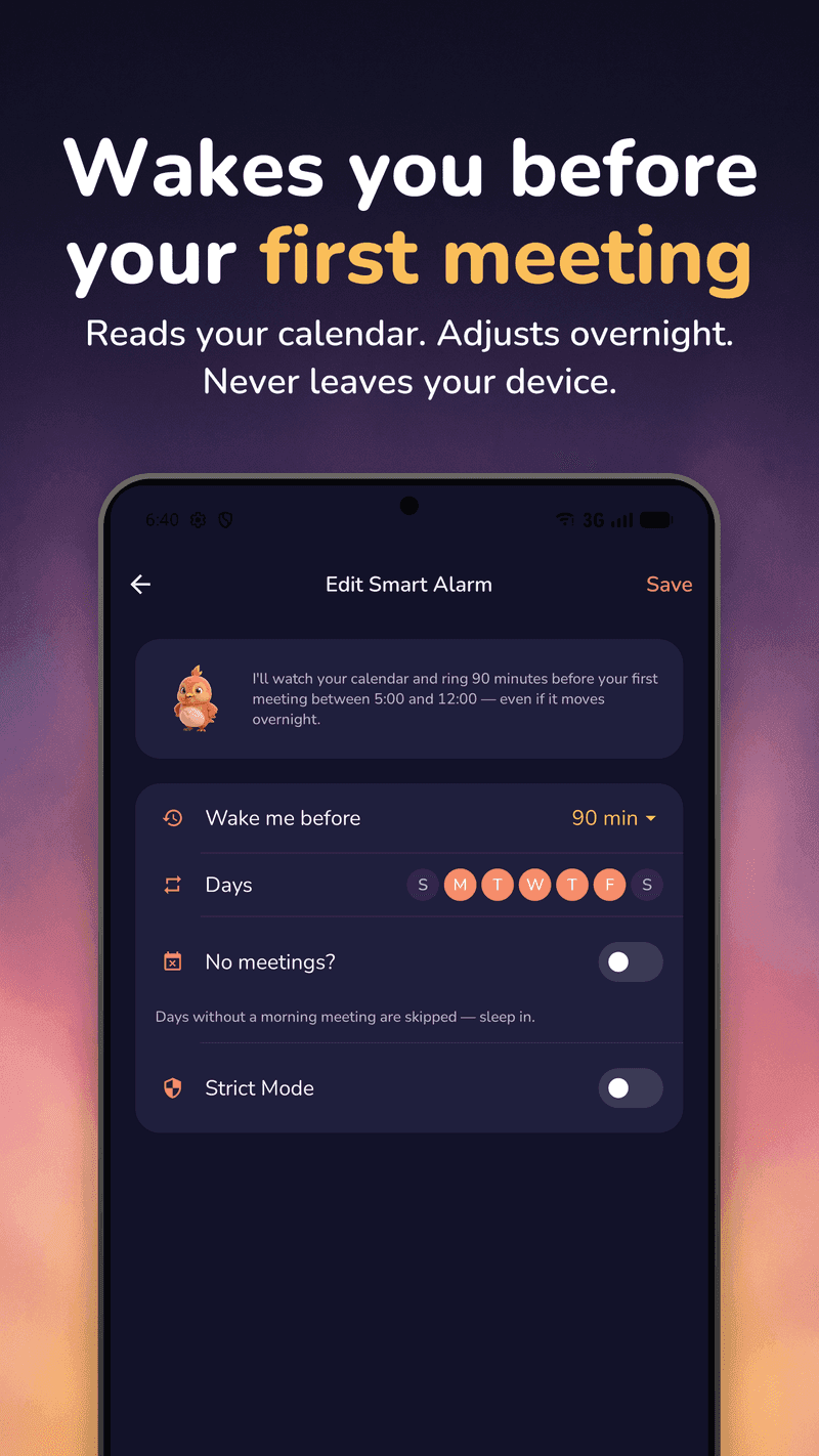 WakeSharp on Android: The smart alarm rule editor
