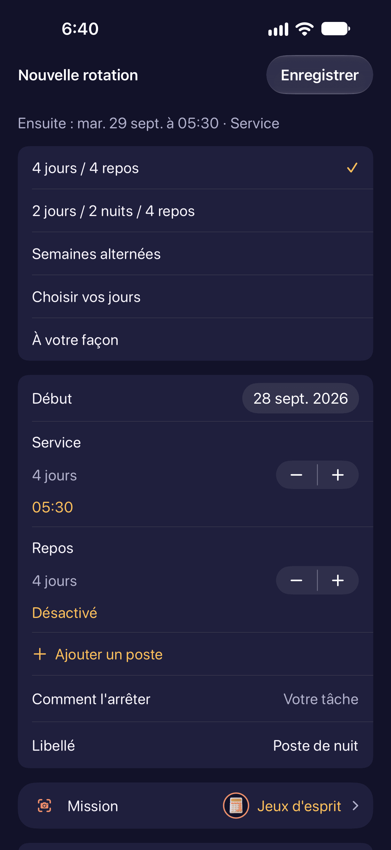 Une rotation et son calendrier